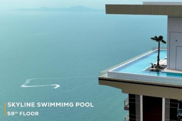 Luxurious rooftop infinity pool overlooking the ocean