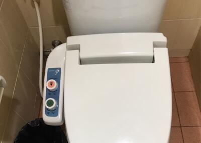 Modern bathroom with advanced electronic bidet toilet system