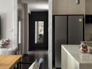 Modern kitchen with sleek design and integrated appliances