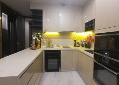 Modern kitchen with sleek design and built-in appliances