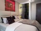 Elegant modern bedroom with sophisticated decor