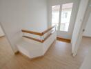 Bright and modern staircase in a new home