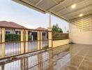 Spacious balcony with ceramic flooring and scenic view