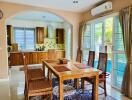 Bright and spacious kitchen with dining area