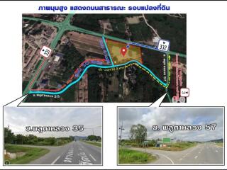 Mapped aerial view of a property with adjacent road views