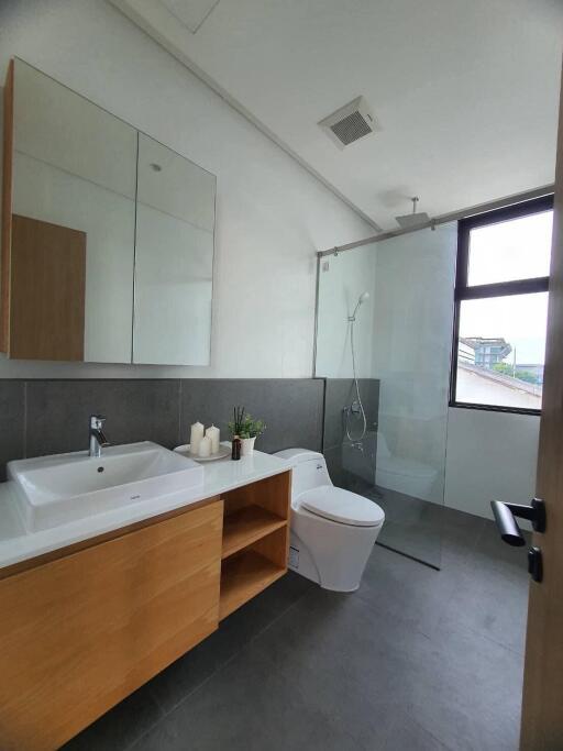 Modern bathroom with natural light