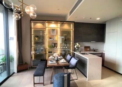 Modern living room with open kitchen design