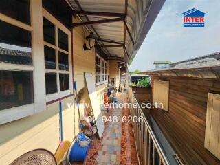 Spacious and rustic balcony of a residential building