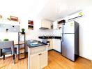 Modern kitchen with dining area