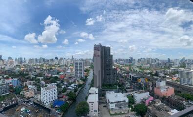 Panoramic cityscape from high-rise building