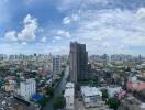 Panoramic cityscape from high-rise building