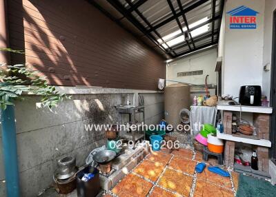 Open-air kitchen with natural lighting in a residential property