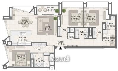 3 Bed 3 Bath 1,547 Sq.Ft Design Quarter At D3