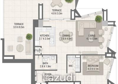 1 Bed 1 Bath 1,473 Sq.Ft Design Quarter At D3