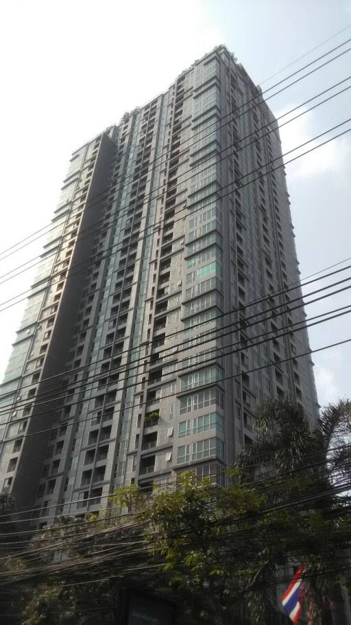 Exterior view of a modern high-rise residential building