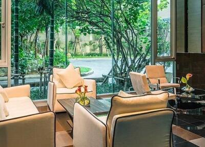 Elegant living room with garden view