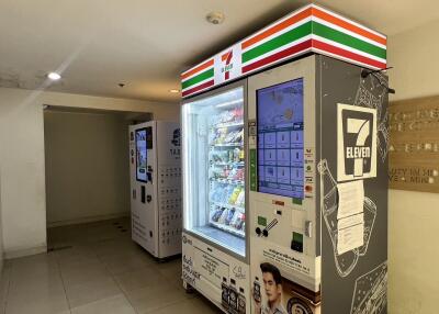 7-Eleven vending machines inside a building lobby