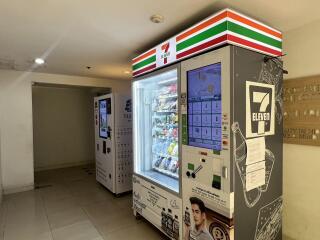 7-Eleven vending machines inside a building lobby