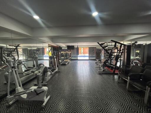 Modern well-equipped gym in residential building