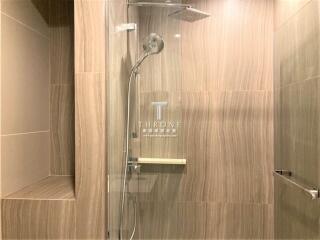 Modern bathroom with elegant shower and luxurious finishes