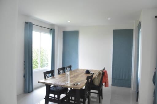 Modern dining room with natural light