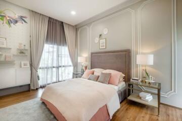 Elegant and cozy bedroom with modern interior design