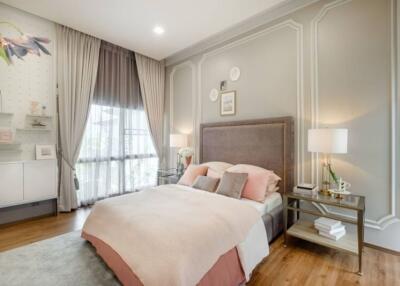 Elegant and cozy bedroom with modern interior design
