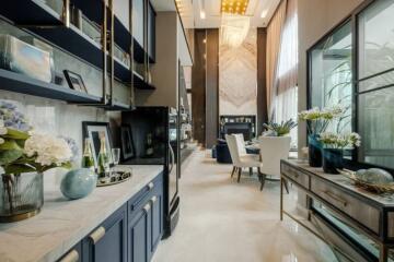 Modern luxury kitchen with elegant design and high-end appliances