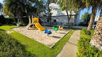 Spacious backyard with children