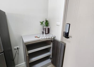 Modern entryway in a residential home with security features