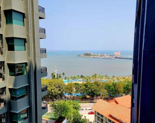 Scenic ocean view from high-rise apartment