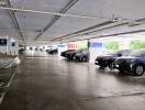 Spacious underground parking garage in the residential building