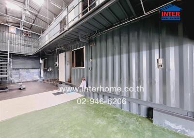 Modern industrial style building with exposed metal structures and ample space