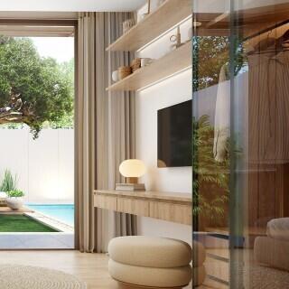 Modern living room with seamless indoor-outdoor living space