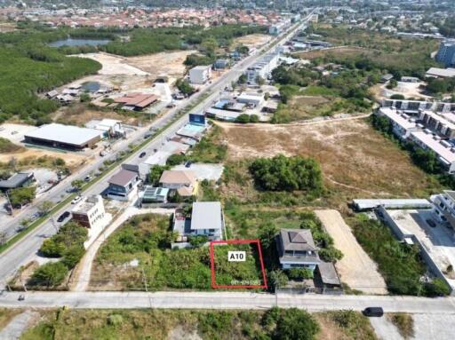 Aerial view of residential land plot A10 with clear property boundaries