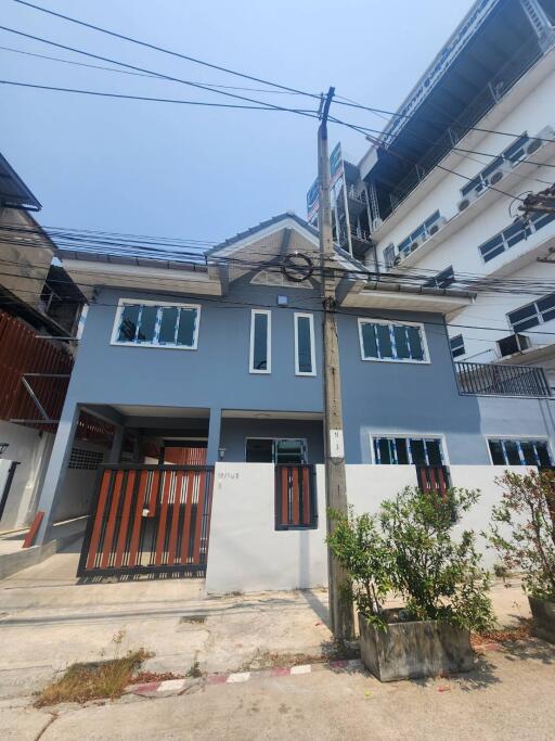 Exterior view of a modern two-story residential building