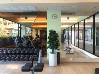 Bright and spacious gym in residential building