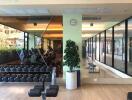 Bright and spacious gym in residential building