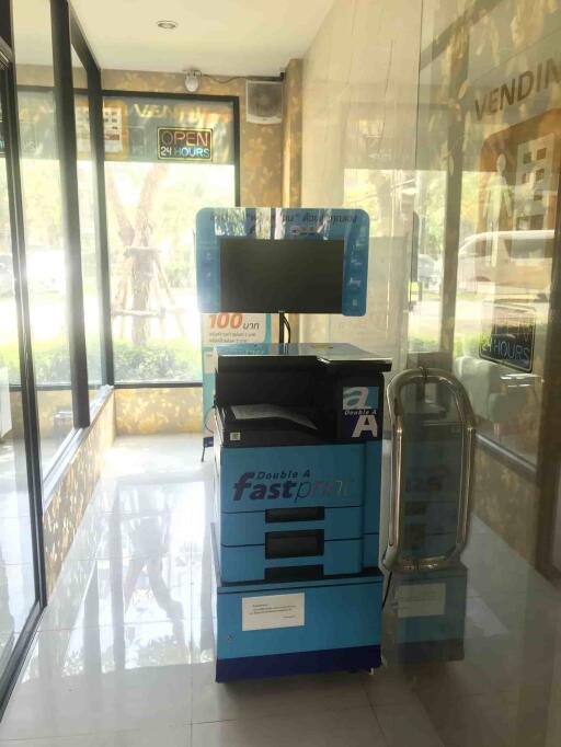 ATM machine inside the building lobby