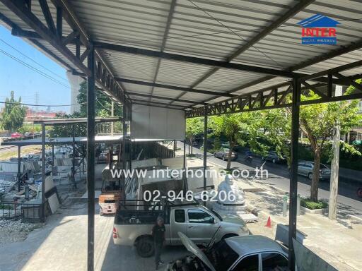 Spacious covered garage with parking and storage space