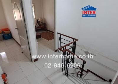 Spacious and bright interior hallway in a residential building