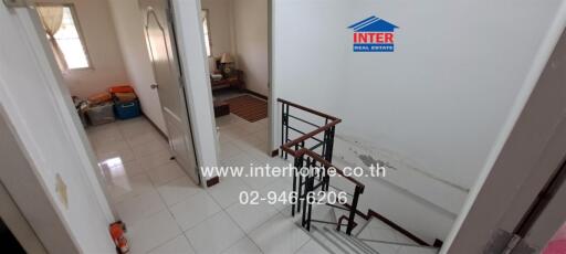 Spacious and bright interior hallway in a residential building