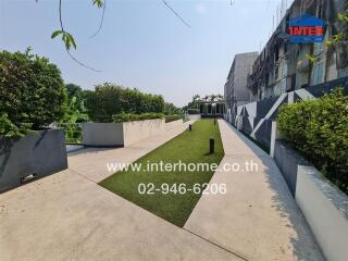 Well-maintained outdoor area adjacent to a residential building