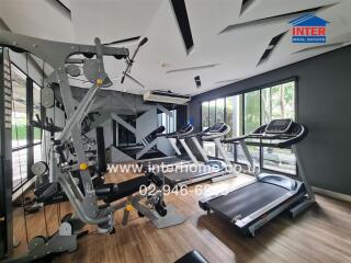 Modern home gym with various exercise equipment