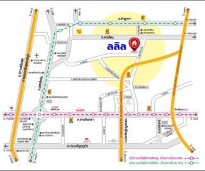 Detailed local area map showing roads and landmarks