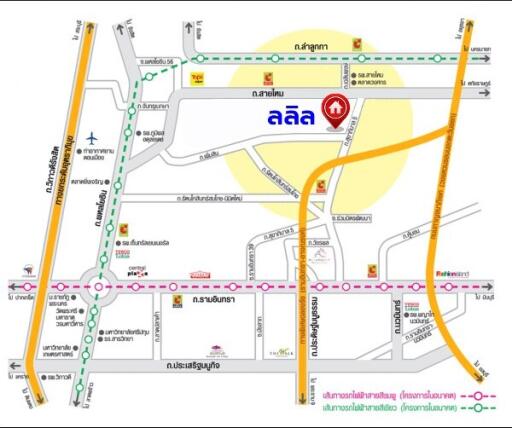 Detailed local area map showing roads and landmarks