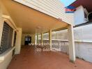 Covered patio area of a residential building