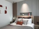 Modern and cozy bedroom with stylish decor