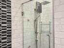 Modern bathroom with stylish shower enclosure