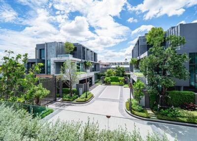 Modern residential complex with landscaped surroundings